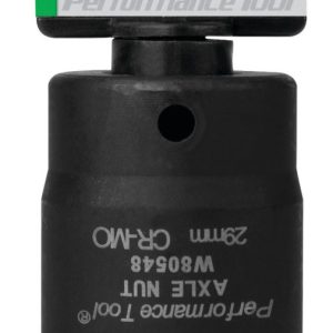Performance Tool Socket, 1/2 Inch Drive, 29 Millimeter, Metric, Front Wheel Drive Axle Nut Socket, Black, Chrome Moly Steel, Single – W80548
