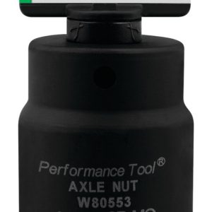 Performance Tool Socket, 1/2 Inch Drive, 33 Millimeter, Metric, Front Wheel Drive Axle Nut Socket, Black, Chrome Moly Steel, Single – W80553