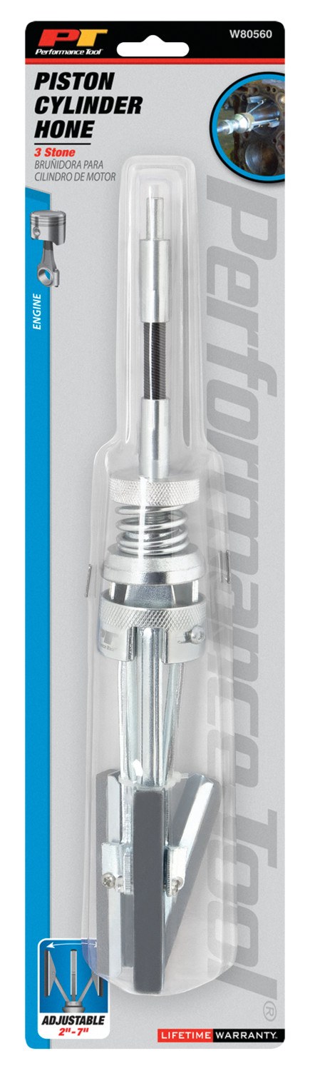 Performance Tool Engine Cylinder Hone, Use to Remove Glaze from Engine Cylinders, 2 Inch to 7 Inch Engine Diameter, 220 Grit – W80560