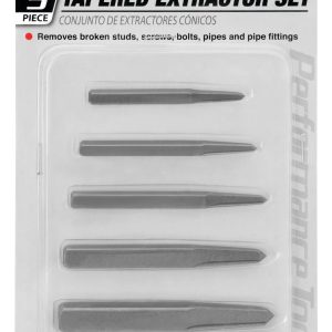 Performance Tool Screw Extractor, Use to Remove Broken Studs/ Bolts/ Screws/ Pipe Fittings – W80562