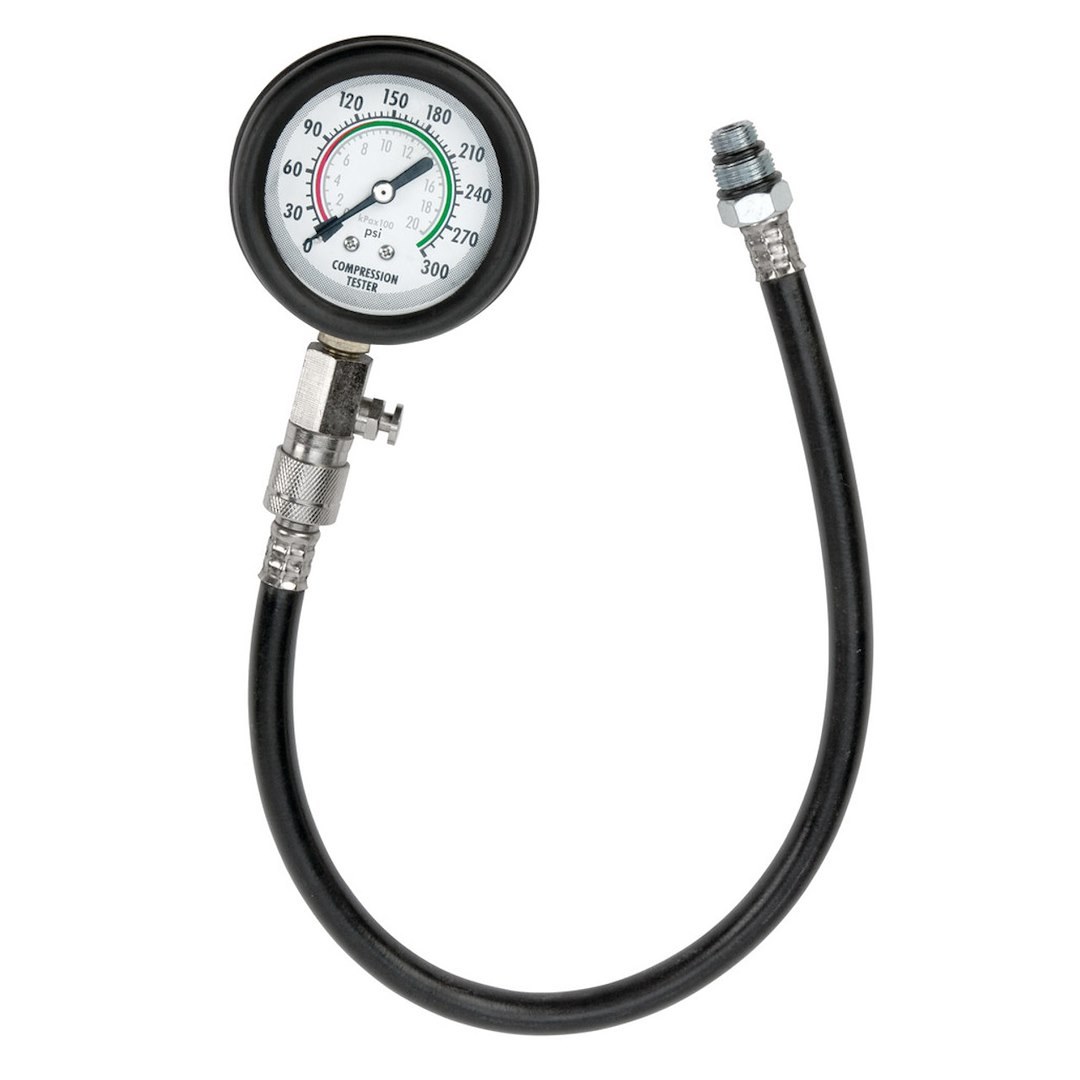Performance Tool Compression Tester, 0 to 300 PSI Pressure Range, 11 Inch Rubber Hose Length – W80579