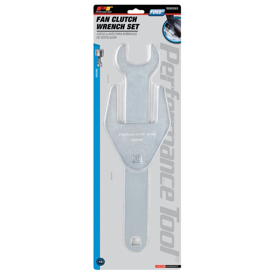Performance Tool Cooling Fan Clutch Wrench, Use with Ford 4.9 Liter E and F Series Truck Engines, With 1/2 Inch Square Drive Hole – W80585