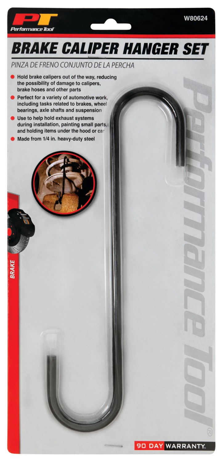 Performance Tool Brake Caliper Hanger, Use to Hold Brake Caliper During Maintenance to Prevent Damage to Caliper, 1/4 Inch Heavy-Duty Steel – W80624