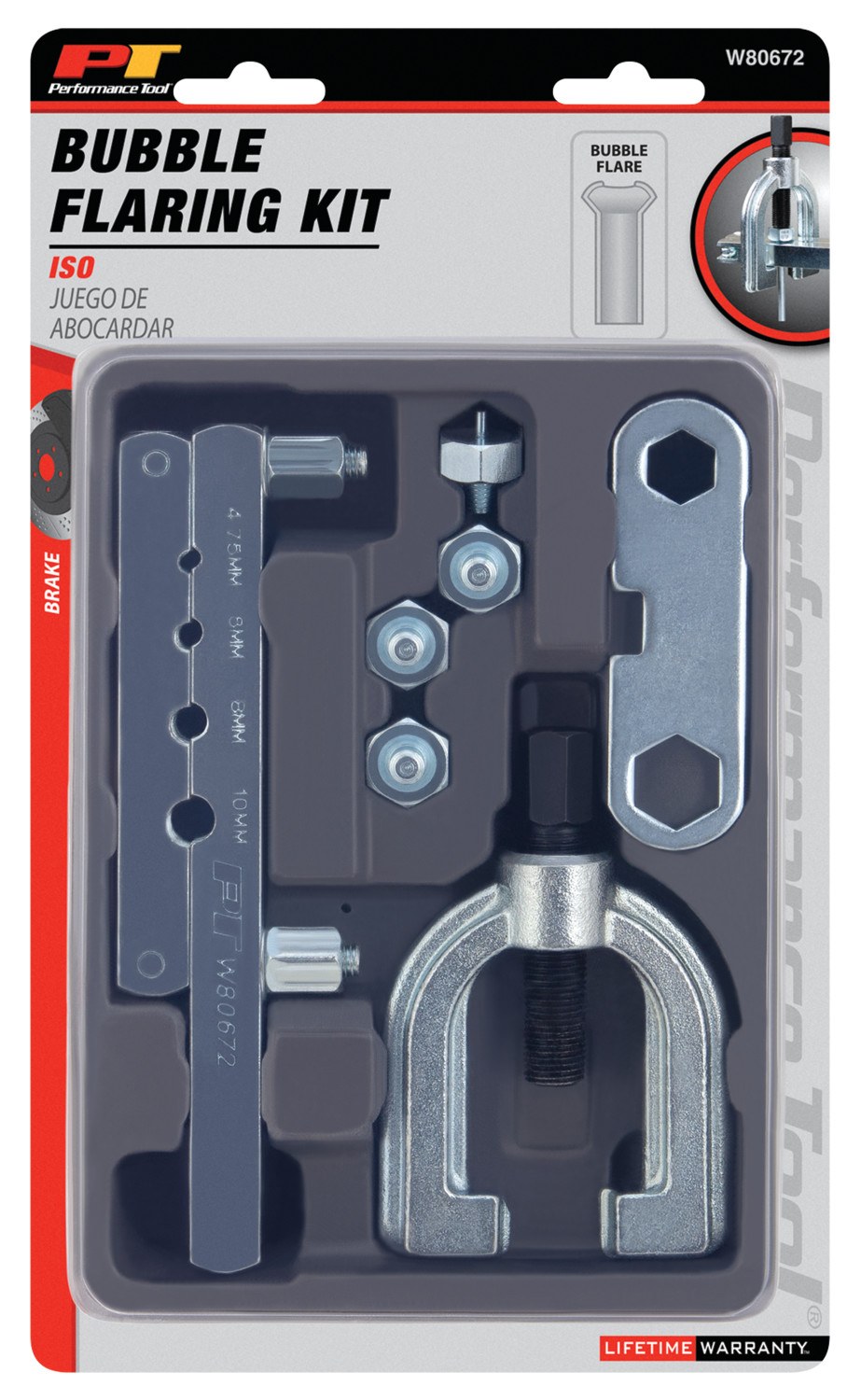 Performance Tool Flaring Tool, Use with Crack Free Flares IN Automotive Brake System Tubing, 4.75 to 10 Millimeter Tubing Size – W80672