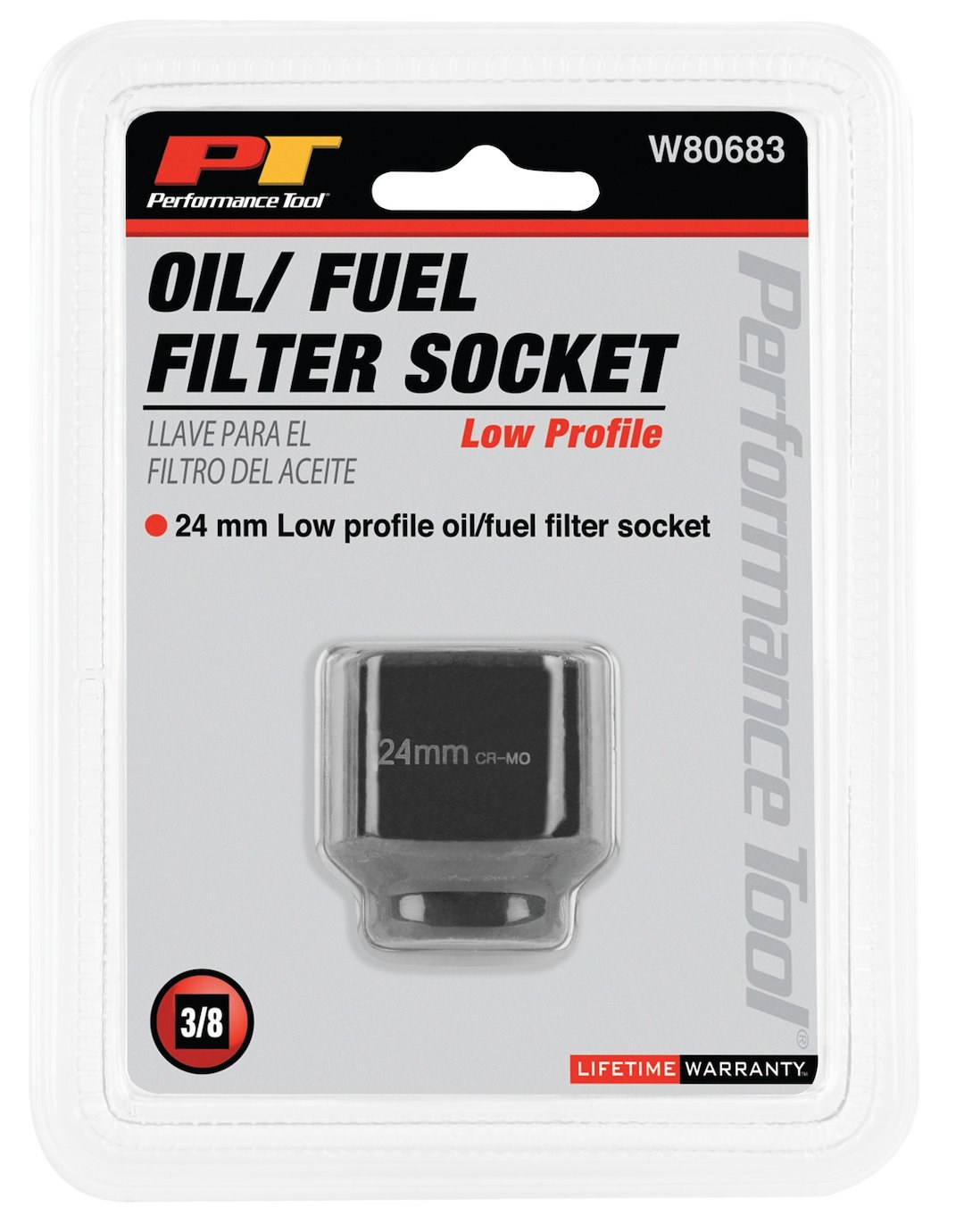 Performance Tool Fuel Filter Socket, Use to Remove and Installs Oil/ Fuel Filters on Cadillac/ Bmw/ Dodge/ Saturn Engines, 3/8 Inch Drive – W80683