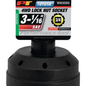 Performance Tool Spindle Nut Socket, 8 Lug, 3/4 Inch Drive, Black – W83005