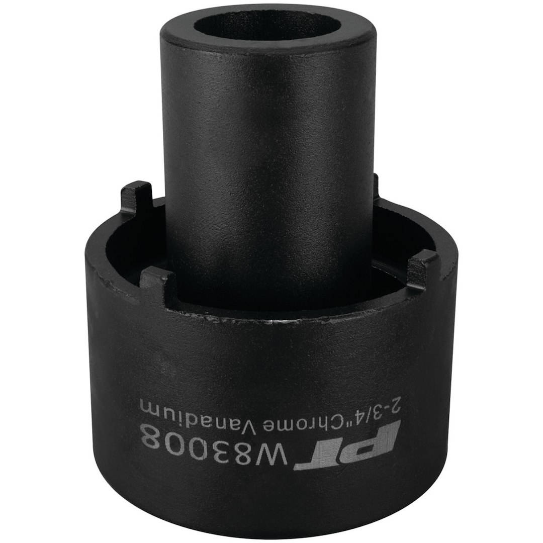 Performance Tool Spindle Nut Socket, 4 Lug, 1/2 Inch Drive, Black, Chrome Moly Steel – W83008