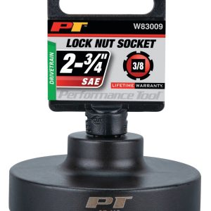 Performance Tool Spindle Nut Socket, 6 Lug, 3/8 Inch Drive, Black, Chrome Moly Alloy Steel – W83009