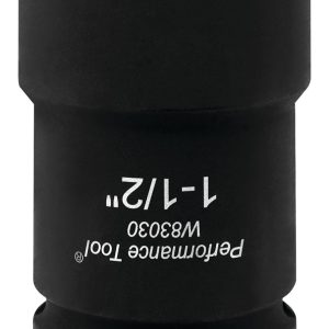 Performance Tool Socket, 1 Inch Drive, 1-1/2 Inch, Standard, Budd Wheel Socket, Chrome Moly Steel, Single – W83030