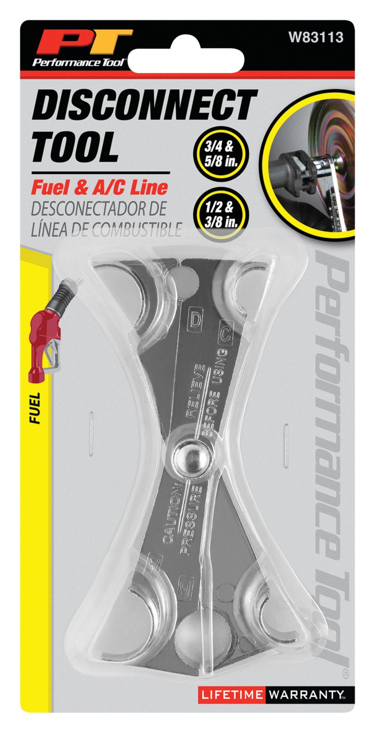 Performance Tool Fuel Line Disconnect Tool, Use to Separate Spring Coupling Fittings on Fuel Lines and Air Conditioning Lines, Scissor – W83113