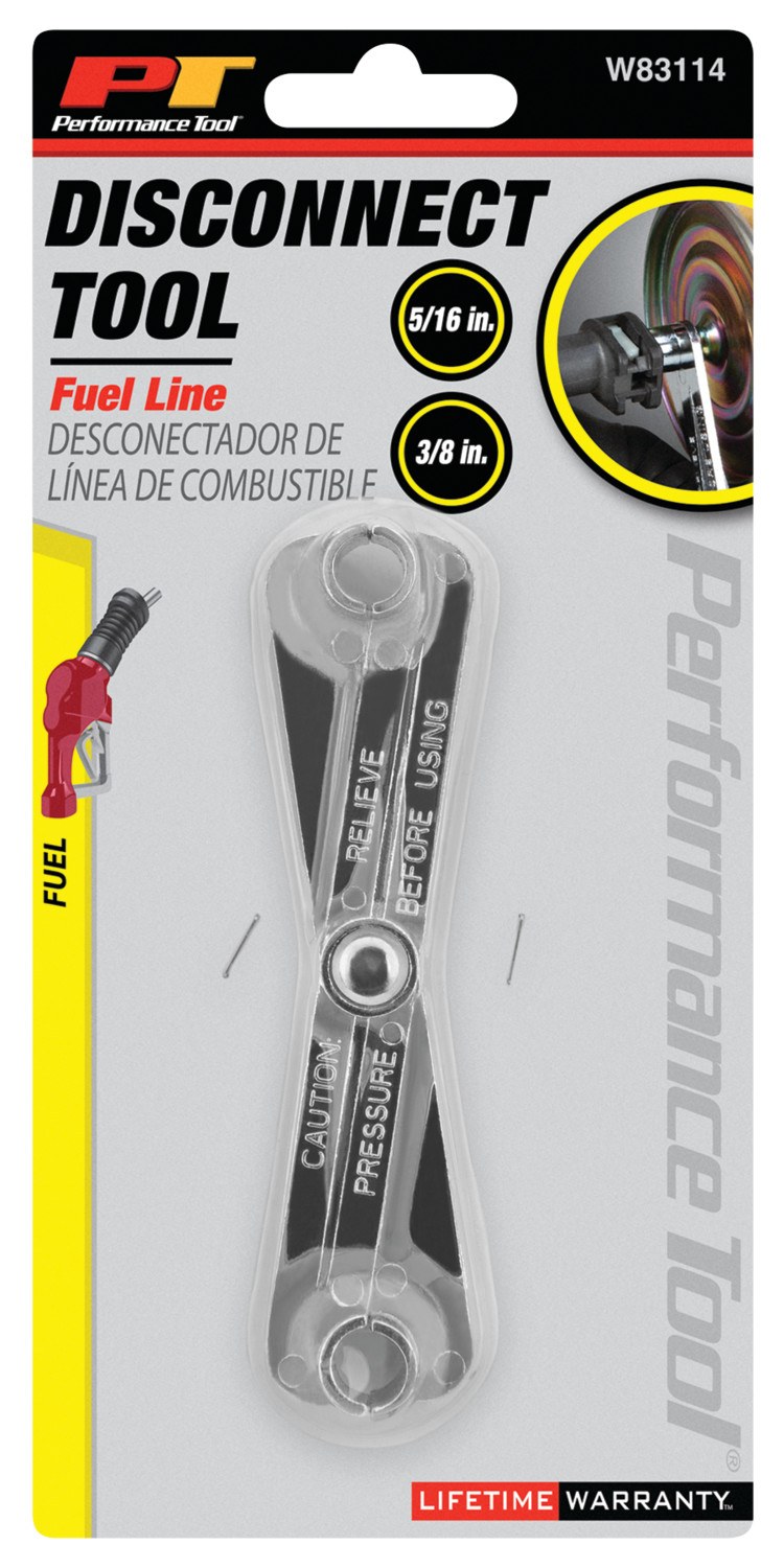Performance Tool Fuel Line Disconnect Tool, Use to Separate Quick Disconnect Fittings on Fuel Lines, Scissor, 5/16 Inch/ 3/8 Inch, Single – W83114