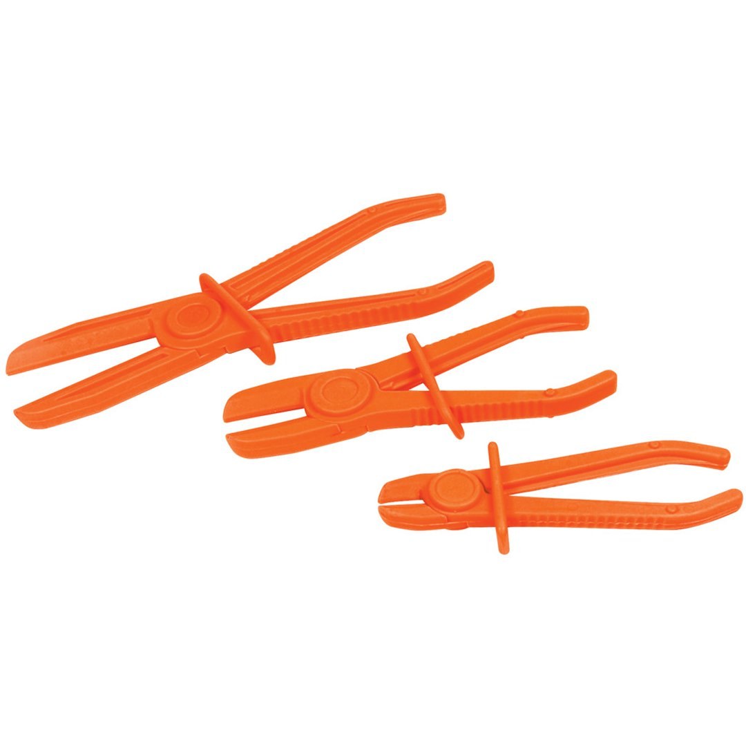 Performance Tool Line Clamp, 1/8 to 5/16 Inch/ 1/2 to 3/4 Inch/ 3/4 to 2-1/2 Inch Jaw Size, Orange, Heat Resistant Reinforced Nylon, Set of 3 – W83205