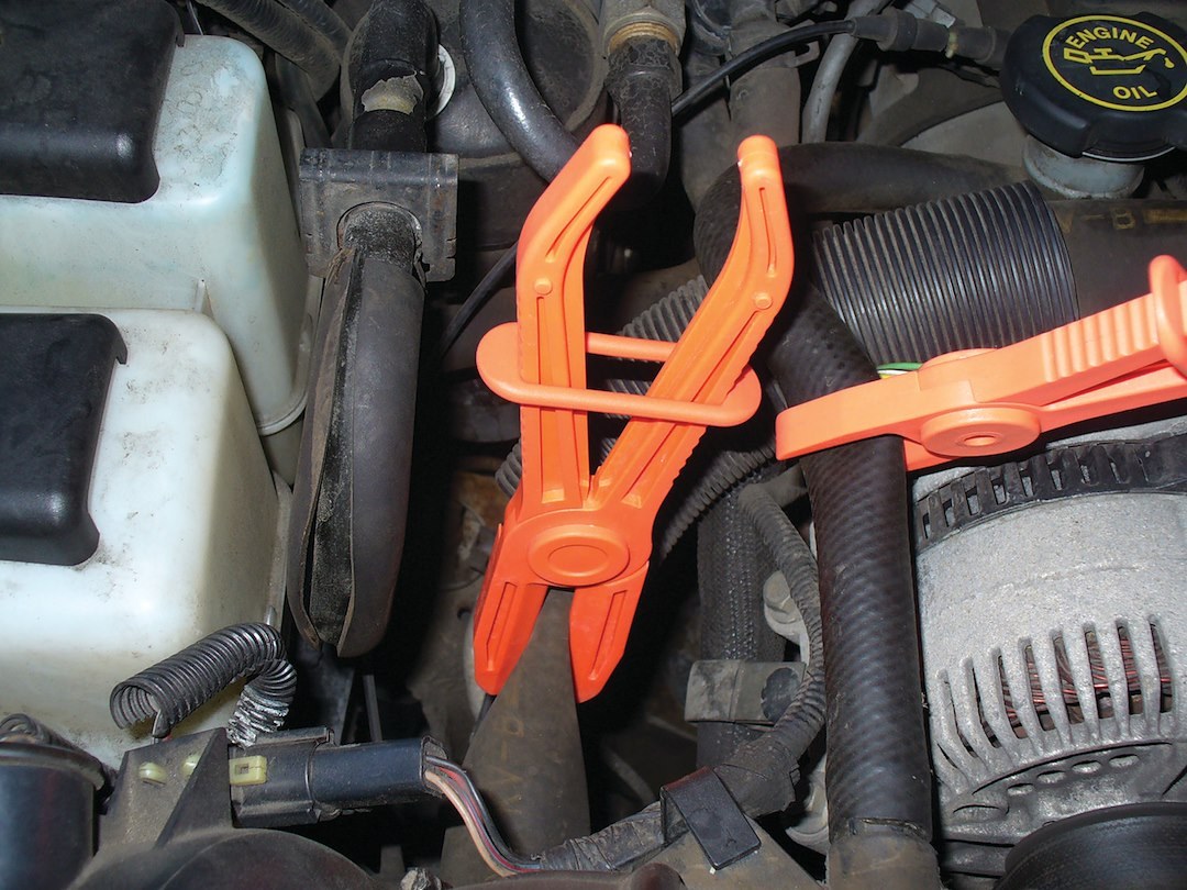 Performance Tool Line Clamp, 1/8 to 5/16 Inch/ 1/2 to 3/4 Inch/ 3/4 to 2-1/2 Inch Jaw Size, Orange, Heat Resistant Reinforced Nylon, Set of 3 – W83205