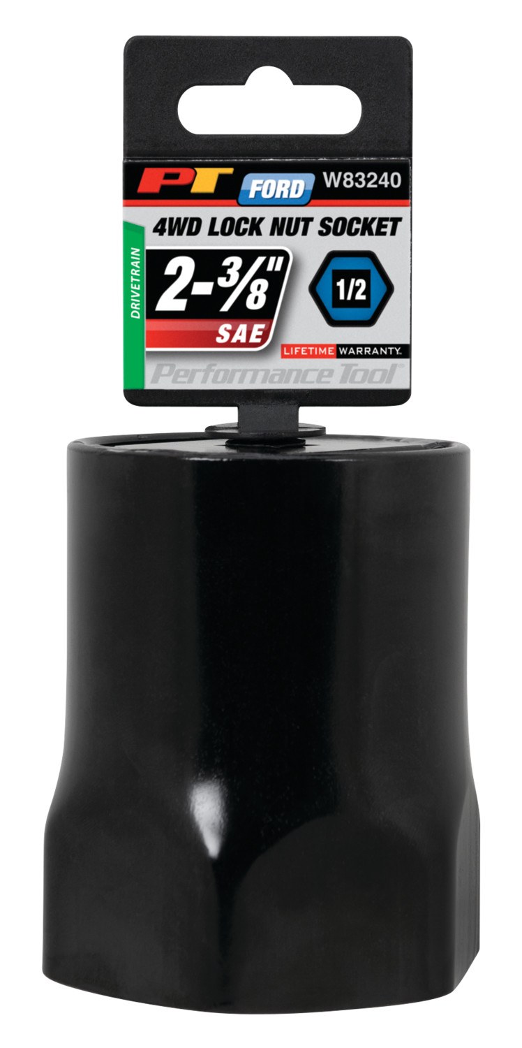 Performance Tool Socket, 1/2 Inch Drive, 2-3/8 Inch, Standard, Wheel Bearing Hex Locknut Socket, 6 Point, Single – W83240