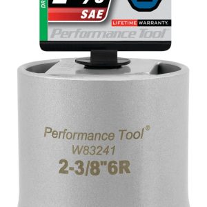 Performance Tool Socket, 1/2 Inch Drive, 2-3/8 Inch, Standard, Lock Nut Socket, 6 Point, Single – W83241