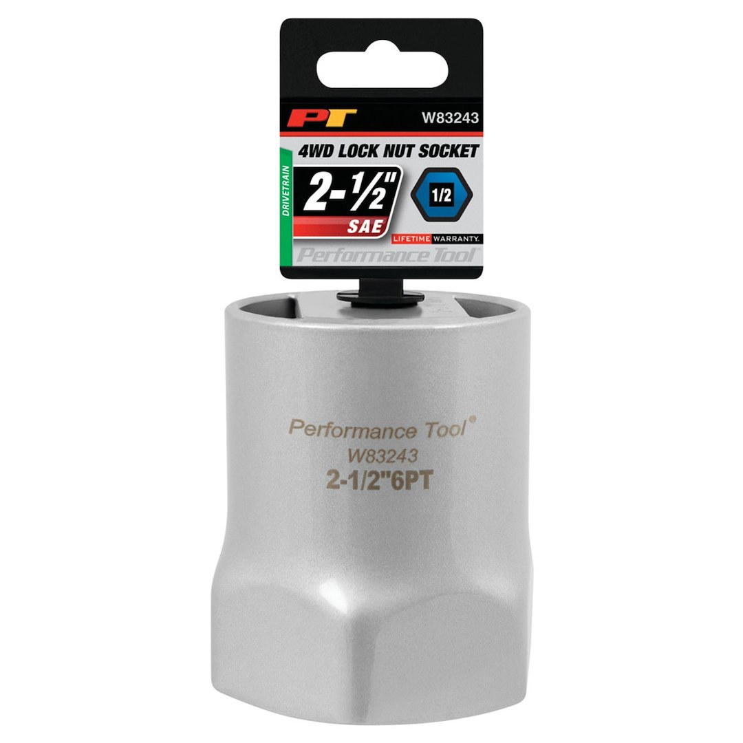 Performance Tool Socket, 1/2 Inch Drive, Standard, Wheel Bearing Hex Locknut Socket, 6 Point, Single – W83243
