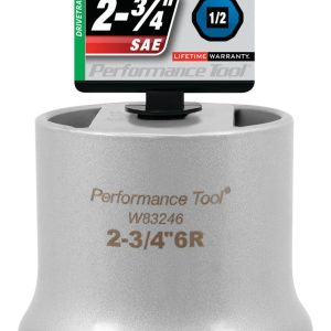 Performance Tool Socket, 1/2 Inch Drive, 2-3/4 Inch, Standard, Wheel Bearing Round Locknut Socket, 6 Point, Single – W83246