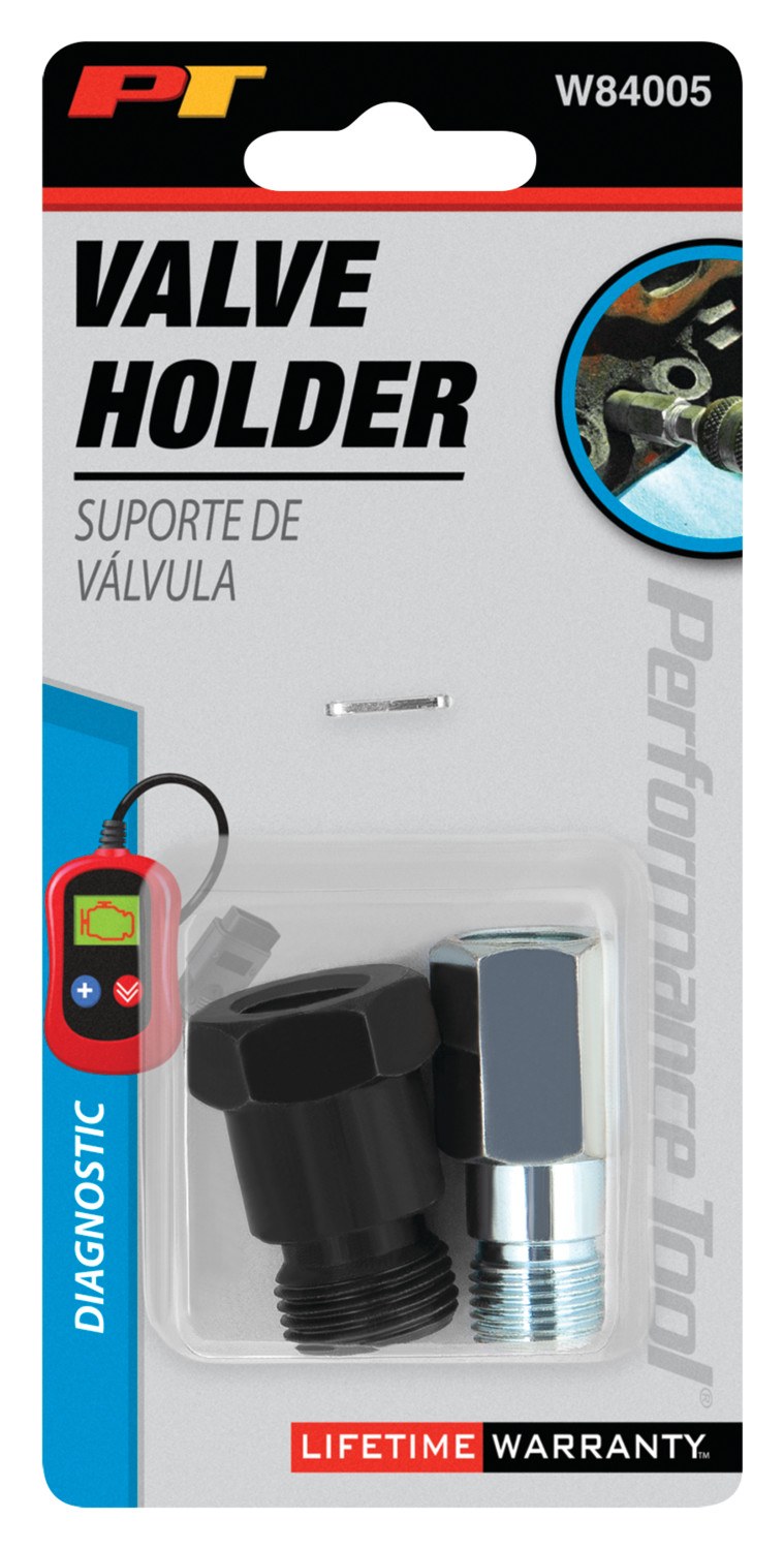Performance Tool Air Hold Fitting, Use to Prevent Valves from Dropping Into Cylinder, With 14 Millimeter and 18 Millimeter Fittings – W84005