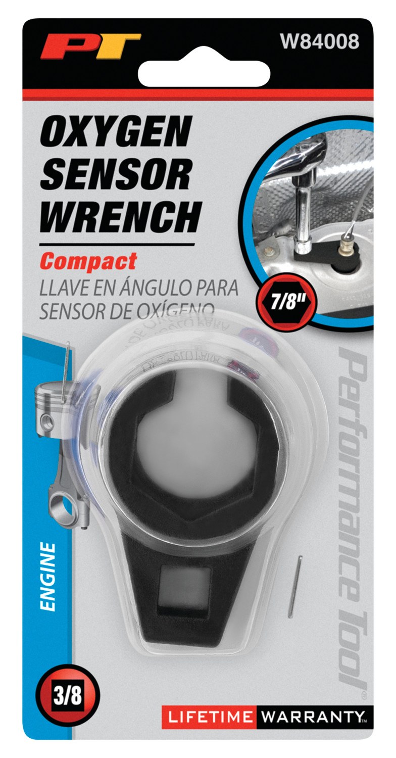 Performance Tool Socket, 3/8 Inch Drive, 7/8 Inch, Standard, Offset Oxygen Sensor Wrench, 6 Point, Alloy Steel, Single – W84008