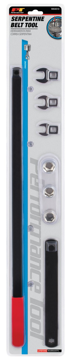 Performance Tool Accessory Drive Belt Tool, Use to Release Tension on Serpentine Belts with Spring Loaded Idler Pulleys – W84010