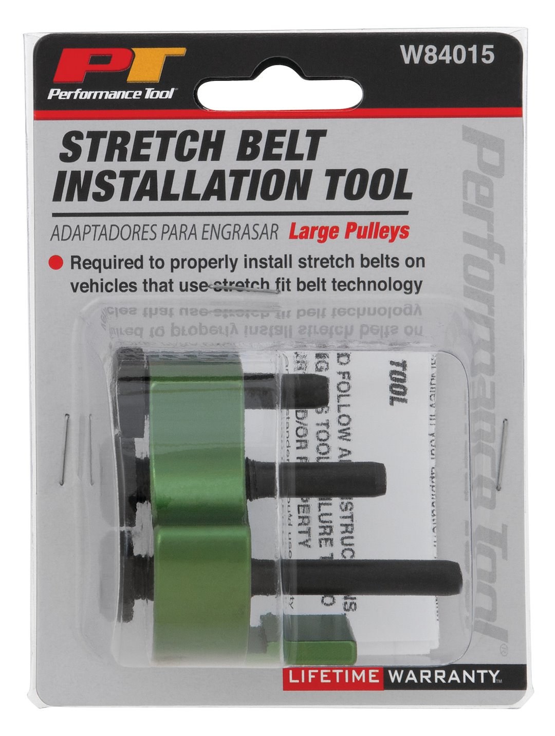 Performance Tool Accessory Drive Belt Tool, Use to Install Stretch Belts on Vehicle Using Stretch Fit Belt Technology, Green – W84015