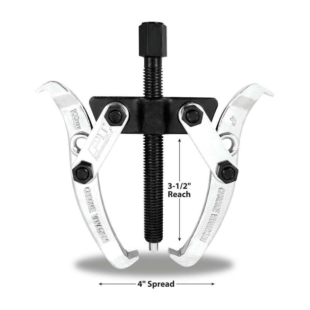 Performance Tool Gear Puller, 4 Inch Jaw Spread, 2 Jaw, Chrome Plated, Alloy Steel – W84500