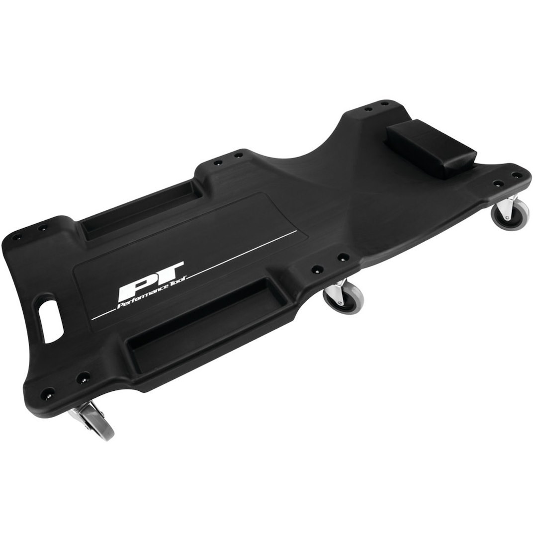 Performance Tool Creeper, Non Foldable, 40 Inch Length X 19 Inch Width X 4-1/4 Inch Height, Black, Plastic, 6 Casters – W85006