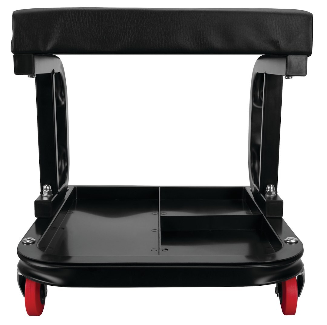 Performance Tool Mechanic Stool, C-Frame, 250 Pound Weight Capacity, Black, Tubular Steel Frame/ Padded Seat Cushion, Four 2-1/2 Inch Casters – W85007
