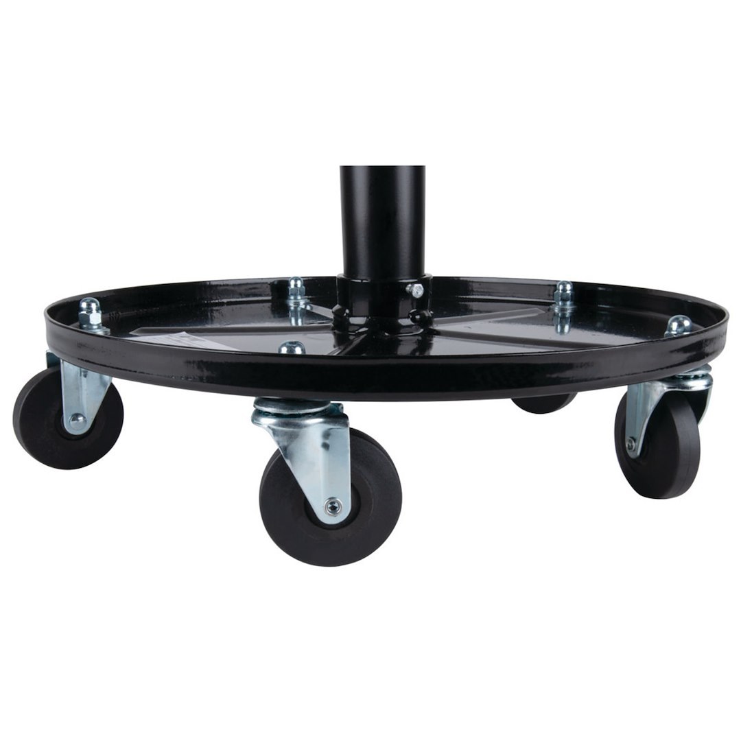 Performance Tool Stool, Round Black Seat, Swivel, 2-1/2 Inch Caster Attached Legs, Without Back, 20 Inch Maximum Height Adjustment – W85008