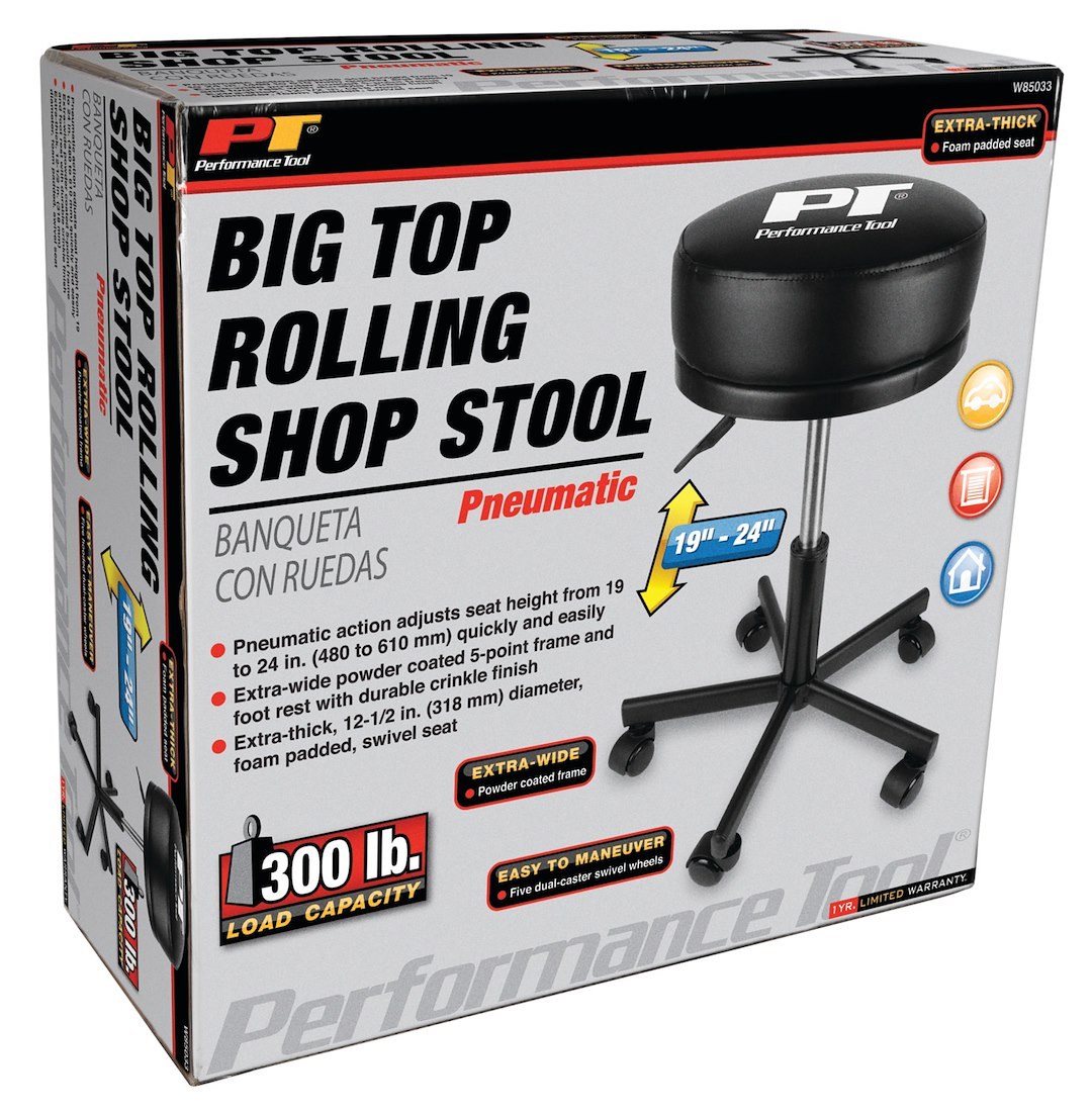 Performance Tool Stool, Pneumatic Rolling Shop Stool – W85033