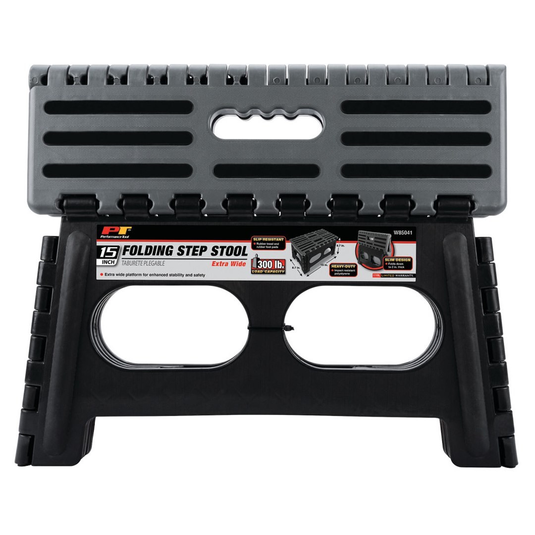 Performance Tool Step Stool, One Step, Foldable – W85041