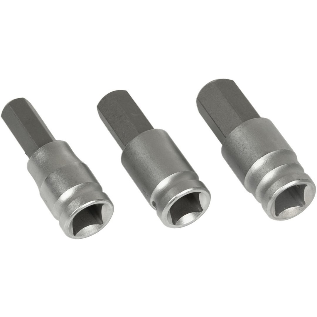 Performance Tool Socket Set, 1/2 Inch Drive, Metric, Hex Bit, Chrome Vanadium Steel, With 12 Millimeter/ 14 Millimeter/ 17 Millimeter – W86023