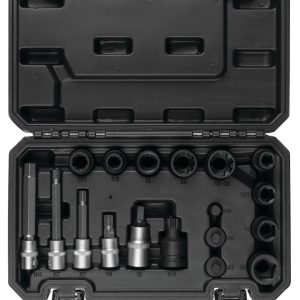 Performance Tool Socket Set, 1/4 Inch/ 3/8 Inch/ 1/2 Inch Drive, Chrome Vanadium Steel and Chrome Molly Steel – W86025