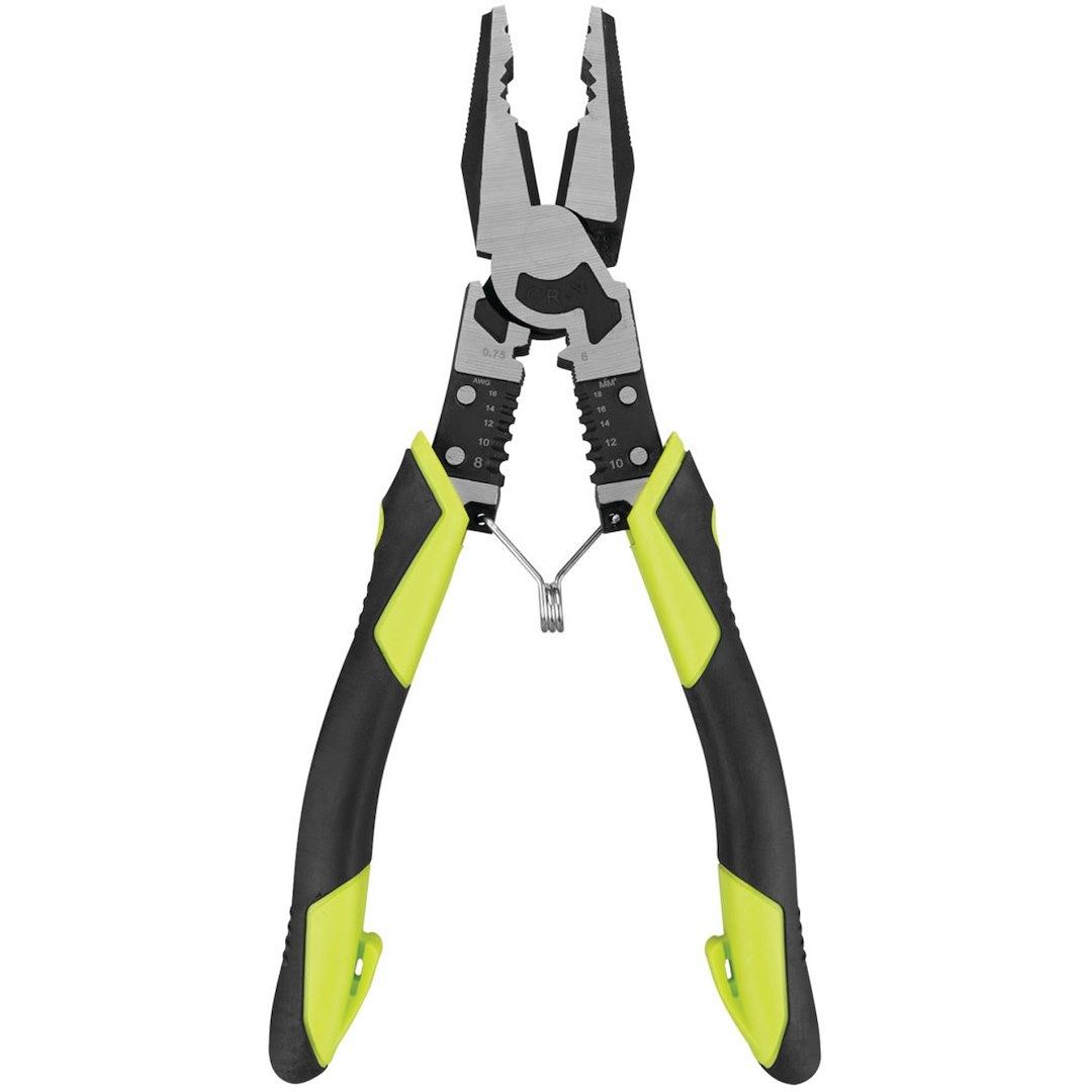 Performance Tool Pliers, Multifunctional Linesman Nose, 8-1/2 Inch Length, Non-Reversible, Without Automatic Return, Non-Slip Grip – W86508