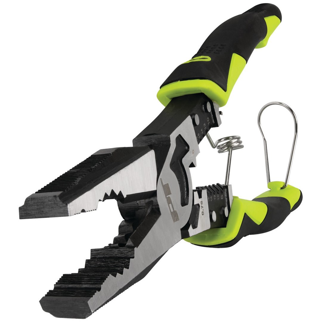 Performance Tool Pliers, Multifunctional Linesman Nose, 8-1/2 Inch Length, Non-Reversible, Without Automatic Return, Non-Slip Grip – W86508