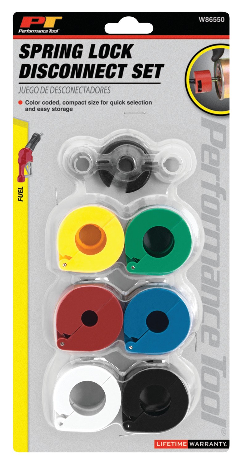 Performance Tool Fuel Line Disconnect Tool, Use to Separate Spring Lock on Air Conditioning/ Fuel/ Transmission Line Connectors, Cap – W86550