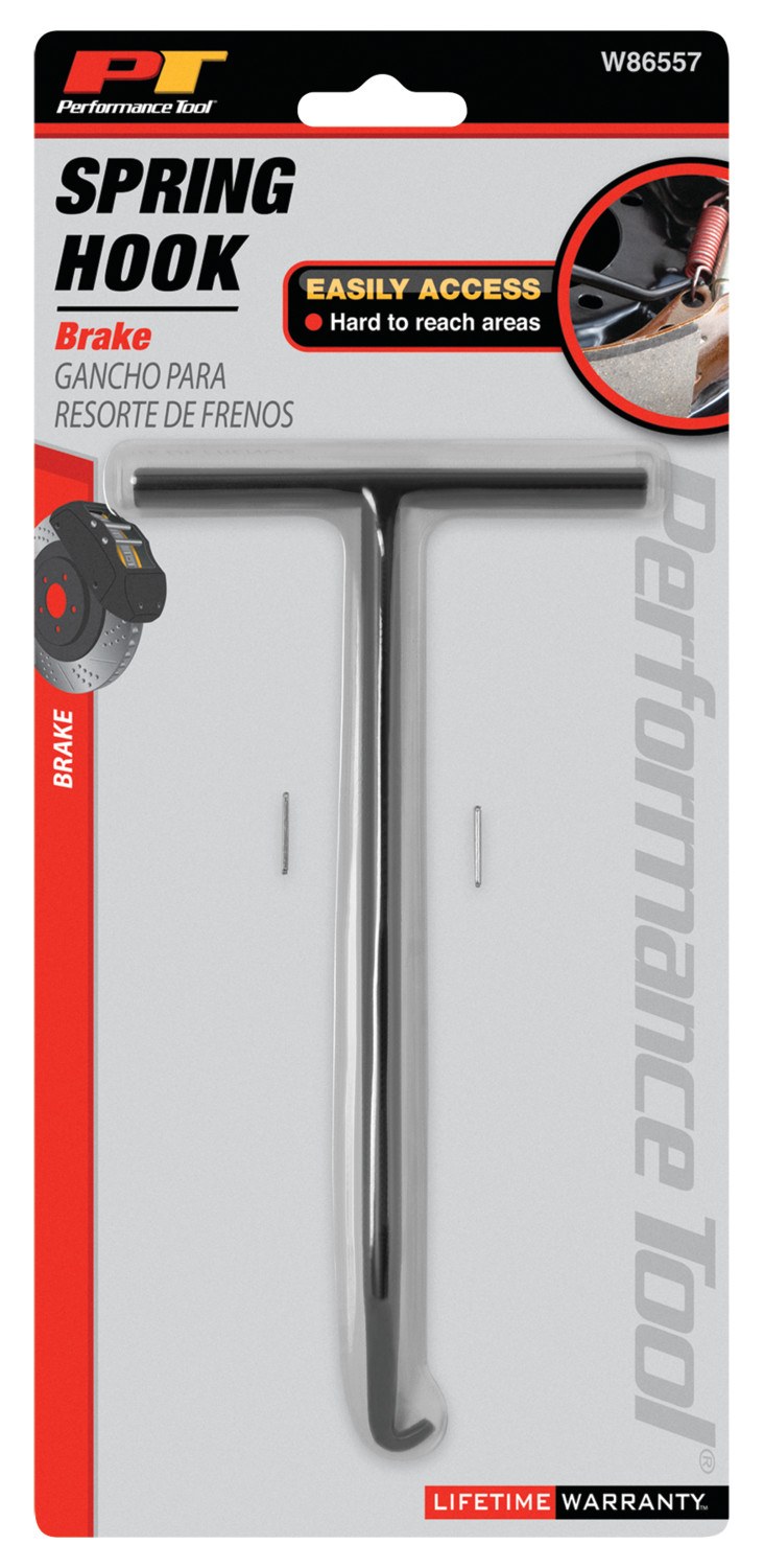 Performance Tool Spring Hook Tool, Used to Remove and Installs Headlight Adjusting and Brake Springs, 6-1/8 Inch Length, Alloy Steel – W86557