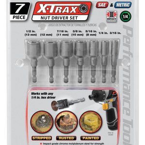 Performance Tool Nut Driver, Chrome, Steel, Set of 7 – W8699