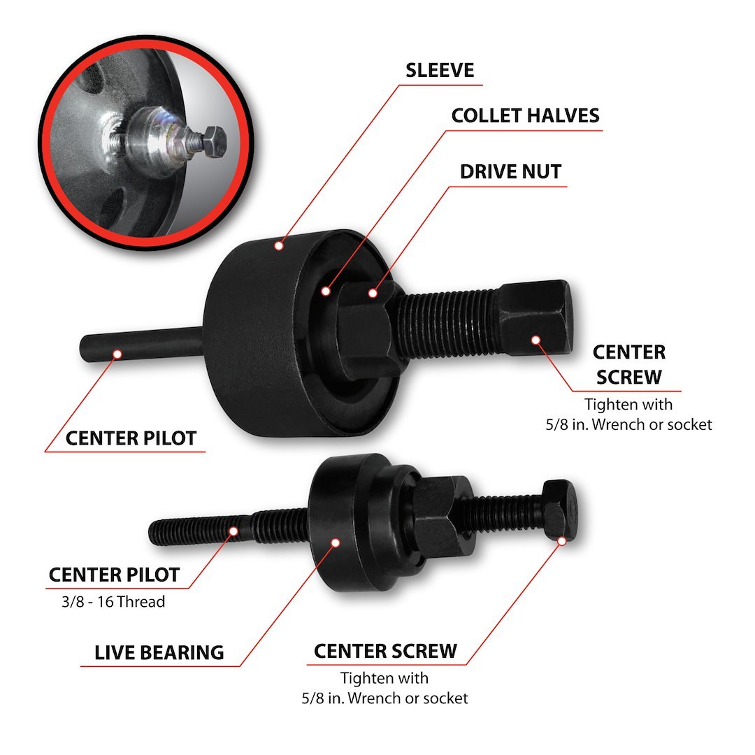 Performance Tool Pulley Removal/ Installation Tool, Use to Remove and Install GM Power Steering Pump Pulleys – W87022