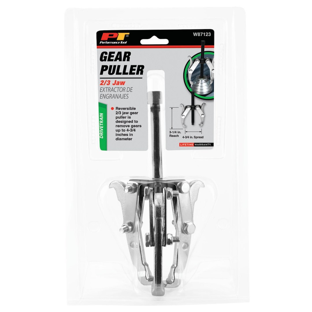 Performance Tool Gear Puller, 4-3/4 Inch Jaw Spread, 2/ 3 Jaw, Chrome Vanadium Steel, 3-1/4 Inch Reach – W87123