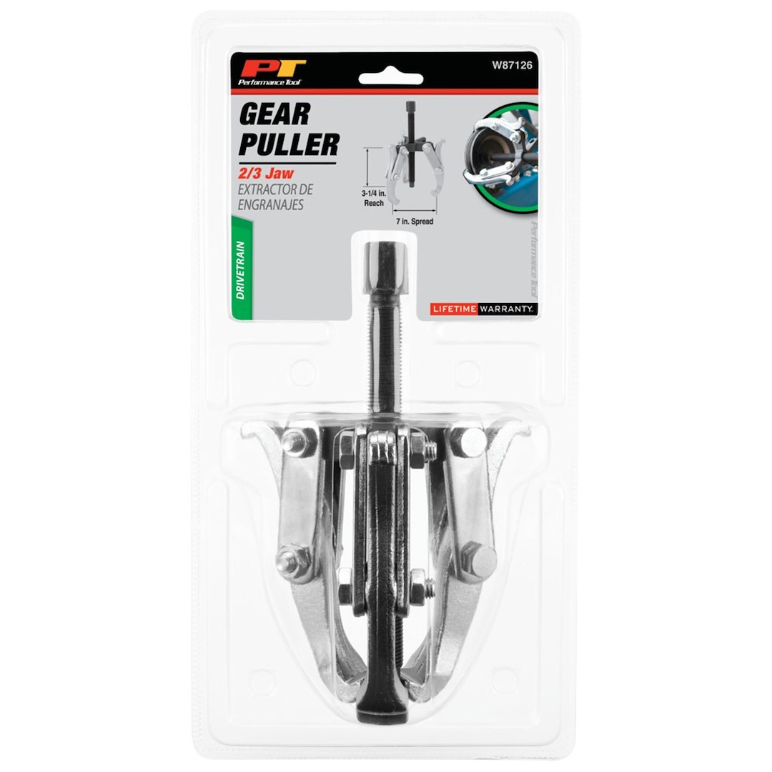 Performance Tool Gear Puller, 7 Inch Jaw Spread, 2/ 3 Jaw, Chrome Vanadium Steel, 3-1/4 Inch Reach – W87126