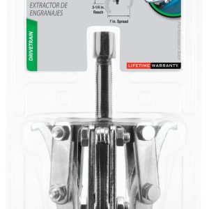 Performance Tool Gear Puller, 7 Inch Jaw Spread, 2/ 3 Jaw, Chrome Vanadium Steel, 3-1/4 Inch Reach – W87126