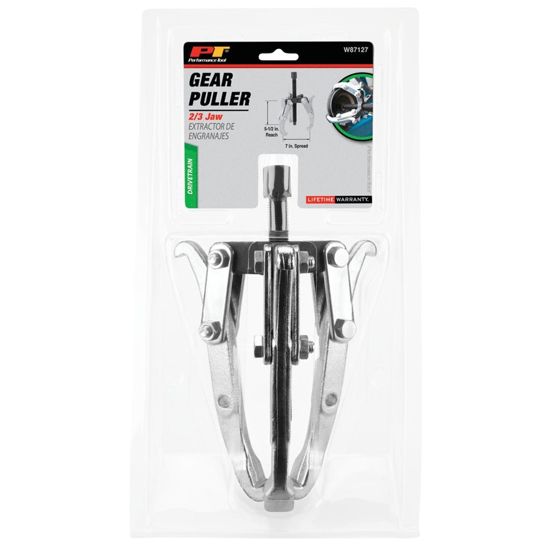 Performance Tool Gear Puller, 7 Inch Jaw Spread, 2/ 3 Jaw, Chrome Vanadium Steel, 5-1/4 Inch Reach – W87127