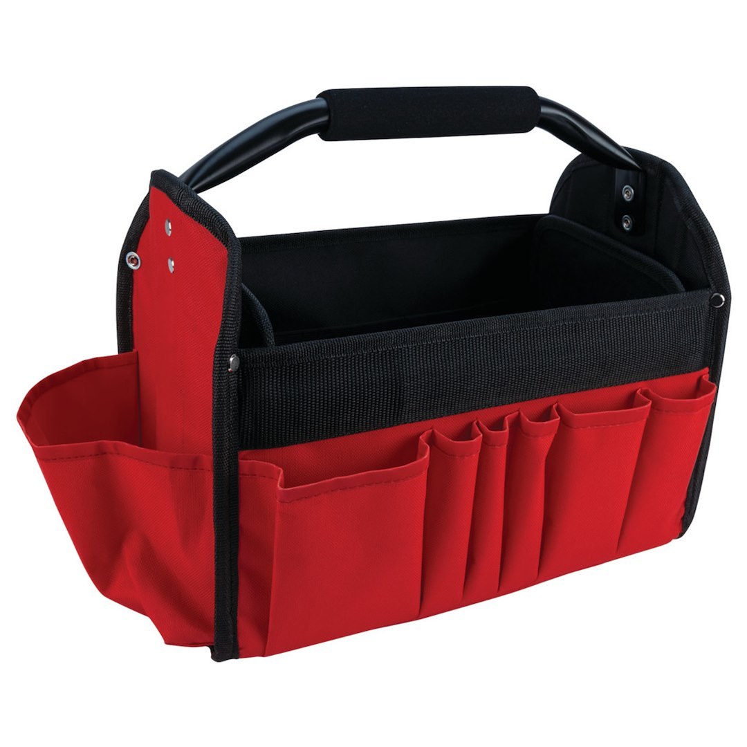 Performance Tool Tool Bag, Holds Hand Tools, Black/ Red, Polyester – W88976