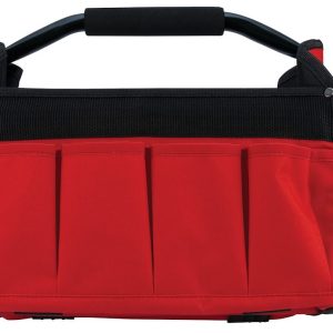 Performance Tool Tool Bag, Holds Hand Tools, Black/ Red, Polyester – W88976
