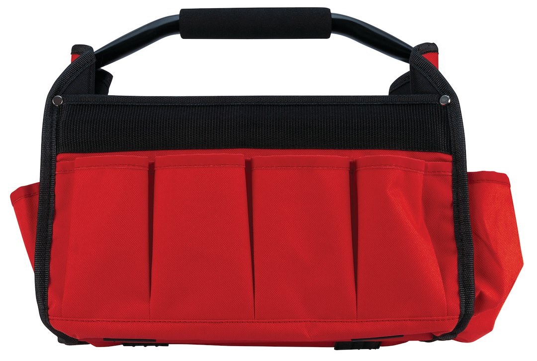 Performance Tool Tool Bag, Holds Hand Tools, Black/ Red, Polyester – W88976