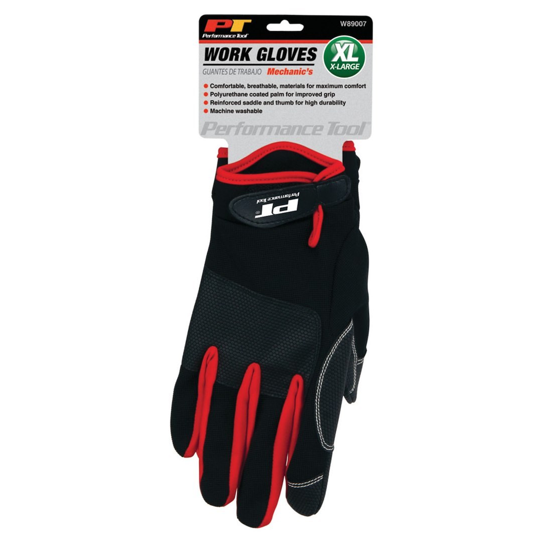 Performance Tool Gloves, Mechanics Work, X-Large, Polyurethane/ Fabric, Set of 2 – W89007