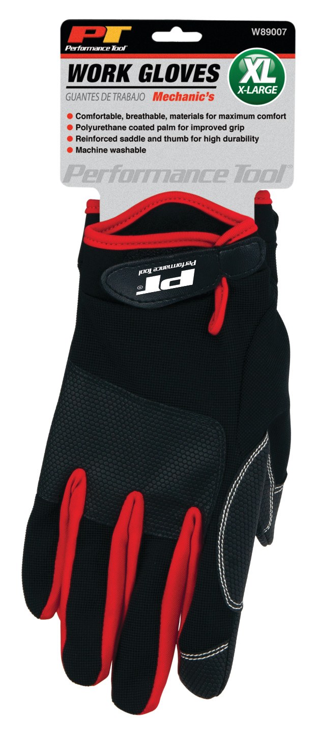 Performance Tool Gloves, Mechanics Work, X-Large, Polyurethane/ Fabric, Set of 2 – W89007