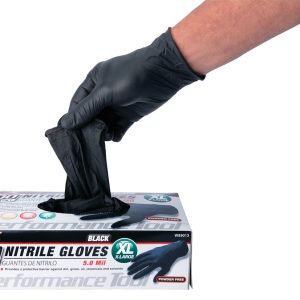 Performance Tool Gloves, Disposable, Large, Nitrile, Black, Box of 100 – W89012