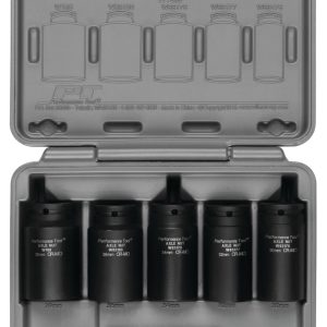 Performance Tool Socket Set, Metric, Axle Nut Socket, Chrome Moly Steel, Black – W89316